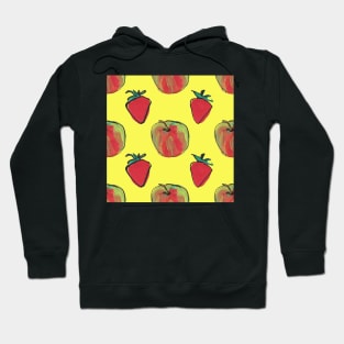 Apples and strawberries on yellow Hoodie